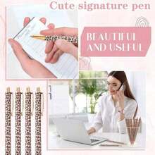 4pcs/Set Random Leopard Print Ballpoint Pens, Retractable Design, Multiple Patterns, Minimalist Printed Pens, Suitable For Weddings, Parties, Daily Use, Gifts, Perfect Valentine's Day Gift For Friends And Family - A - View 2