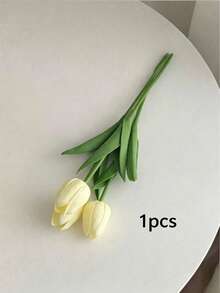 3pcs Artificial Tulip Flowers Home Decor Ornaments Living Room Bedroom Decoration Fake Flowers - Apricot - View 14