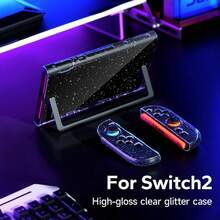 Lantu, Detachable Transparent Protective Case Compatible With Switch 2, Hard Shell Glitter Protective Case Compatible With Switch OLED - View 4