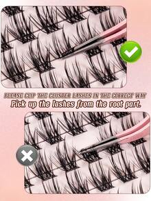 144 Individual False Eyelashes, D Curl, DIY Lightweight And Voluminous False Lashes, Perfect For Beginners For Everyday Home Makeup, Weddings, Parties, Travel, Music Festivals, Halloween, Christmas, And Gift Packaging - D - View 7