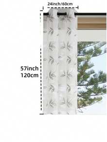1pc/2pcs Sheer Curtains, Decorative Embroidered Faux Linen Curtains, Suitable For Home Kitchen, Living Room And Bedroom - B Grey - View 21