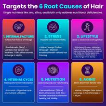 MEGNETA Suplemento para la densidad y fuerza capilar | Nutre el cabello fino y aporta volumen | Con biotina, péptido de colágeno, palma enana americana, vitamina C, D3, E, ácido hialurónico y complejo de aminoácidos | Fórmula suave con el estómago | 270 cápsulas - Tres botellas-súper descuento - Ver 7