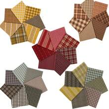 7pcs 20*25cm Rendered Plaid Series Quilted Fabric, Plaid Pattern Sewing Fabric Square | Pre-Cut Fabric DIY Patchwork Craft Supplies Quilted Sewing 4 Color Options - Variant - View 10