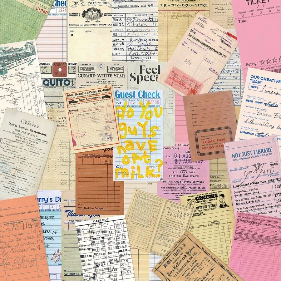 50pcs Vintage Bill Stickers For Decorating Planner, Diary, Scrapbook, Notebook, Luggage, Guitar, Skateboard, Manual, Tablet, Water Bottle, Phone - Vintage Bill - View 1