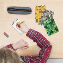 Portable Notebook Student Prize Pixel Game Spiral Coil Loose-Leaf Notepad - Multicolor - View 3