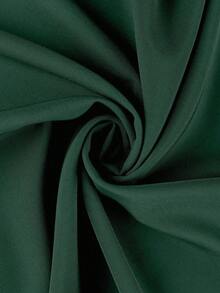 Blusa de mujer talla grande de unicolor con cuello y mangas abullonadas - Verde - Ver 7