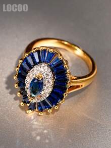 1pc Fashion Cubic Zirconia Ring For Women, Wedding Engagement Party Jewelry, Valentine's Day Gift - 1# - View 4