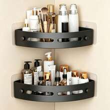 1pc Triangle Corner Shower Caddy, Bathroom Storage Rack, Indoor Shower Shelf, Shampoo Organizer, Kitchen & Bathroom Storage Box, Space-Saving Triangle Corner Shelf, Durable Wall-Mounted Bathroom Shampoo, Soap & Cosmetic Organizer, Easy To Install - Multicolor - View 4