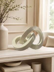 Beige Knotted Statue Ornament, Modern Geometric Round Sculpture, Desktop Decor Small Round Statue, Home Decoration, Bookshelf, Coffee Table, Bookcase Decor, Gift - Multicolor - View 11