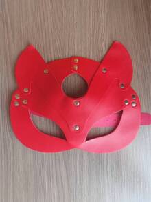 Unisex Leather Decor Mask Gothic Punk Style Holiday Party Accessory Cosplay Couple Fun Half Face Cat Mask Masquerade Ball Mask - Mask - View 9