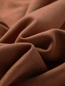 Elegant And Sophisticated Suede Leather Midi Skirt, Perfect For Commuting, Everyday Wear, And Business Occasions. Basic High-Waisted, Slimming A-Line Silhouette. Suitable For Winter Outfits, Festival Outfits, Parties, And Work Wear. - Brown - View 8