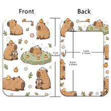 1 Piece Cute Capybara Drinking Bubble Tea Lanyard & Card Holder Set, Cute Animal Badge Reel For School Office ID Card, Lovely Gift For Capybara Lovers - Multicolor - View 11