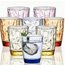 3/6pcs (6 Random Colors) 220ml Anti-Drop Drinking Cups, Transparent Reusable Kitchen Cups, Suitable For Juice And Beer, For Home, Office, Restaurant, Bar Use - Multicolor - View 9