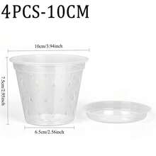 5pcs/4pcs/3pcs Transparent Orchid Pots With Base, 3"/4"/5"/6"/7" Plastic Multi-Size Flower Pots, Modern Plant Growing Pots, Premium Weatherproof Outdoor Rooting & Seedling Cultivation Pots, Includes Gardening Accessories, Suitable For Professional Gardening Tools, Drainage Hole Breathable Slotted Clear Plastic Orchid Planters For Indoor/Outdoor Plants And Orchids - A - View 18