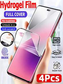 4片裝 HD 水凝膠手機螢幕保護貼，適用 Reno 10 11 12 13 14 15 16 Pro / 適用 Realme 11 12 13 14 15 Pro+，全螢幕覆蓋、防爆、耐刮、柔軟可彎曲保護膜，非玻璃軟膜 - 無色 - 查看 11