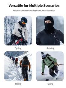Outdoor Winter Warm Balaclava And Glove Kit,Insulated Full Face Balaclava Hat + Non-Slip Touch Screen Gloves, Wind Resistant Full Face Head Cover, Textured Grip Touchscreen Gloves For Hiking Ski & Motorcycle Riding,Snow Sports & Riding - Multicolor - View 11