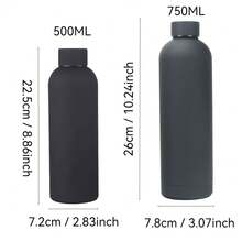 1pc 500ML/750ML/17oz/25oz Highly Attractive Portable Minimalist Large Capacity Stainless Steel Insulated Water Bottle For Girls Students School Sports - Multicolor - View 2