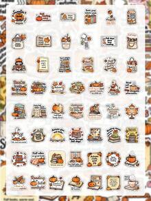 53 Pcs Fall Reading Book Stickers Pack, Autumn Pumpkin Maple Leaf Motivational Quote Vinyl Waterproof Decals, Aesthetic Scrapbooking Stickers For Journal Water Bottle Phone Case Laptop Kindle, Book Lover Decor Sticker Pack For Teens Girls Students - Autumn Reading - View 11