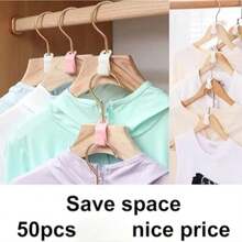 30 PCS Space Saving Hanger - Clothes Connector Hooks, Stacking Space Saver, Plastic Closet Organizers And Storage Extender For Heavy Duty Cascading Connection - White - View 8