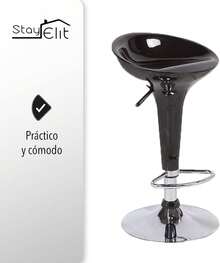Set de 2 Bancos para Barra Redondos, Altura Ajustable, Color Negro - Negro - Ver 2