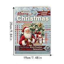 Christmas Word Search Puzzle NoteBook 22 Pages For Adults Seniors Family Fun Gift,Multiple Styles Available,No Pen Include - Rectangle - View 11
