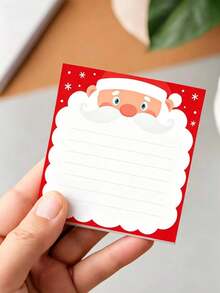 1/2/5PCS Santa Claus Theme Sticky Notes, Square Christmas Sticky Notes Santa Claus Snowman Memo Pads Cute Holiday Self-Adhesive Note Pads Office School Home Book Sticky Notes, 75x75mm Square Sticky Notes, 100 Sheets Total, Removable Backing, Suitable For Office, Home And Daily Use - Multicolor - View 6