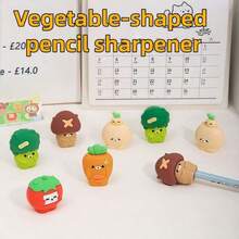 1pc/3pcs/6pcs Cartoon Vegetable Student Stationery Pencil Sharpener, Single Hole Design, Random Color Style, Portable Pencil Sharpener For Students, Suitable For School And Office Use, Compatible With Pencils And Makeup Pencils, Desktop Pencil Trimmer, Student Learning Supplies, School Supplies, Back To School Supplies - Multicolor - View 2