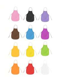 6/24Pcs Bright Color Painting Aprons, Random Colors, Non-Woven & Polyester Material, Vibrant Woven Style Apron For Teens & Artists, Great For Classroom, Kitchen, Community Events, Party, Craft & Painting Activities - Multicolor - View 10