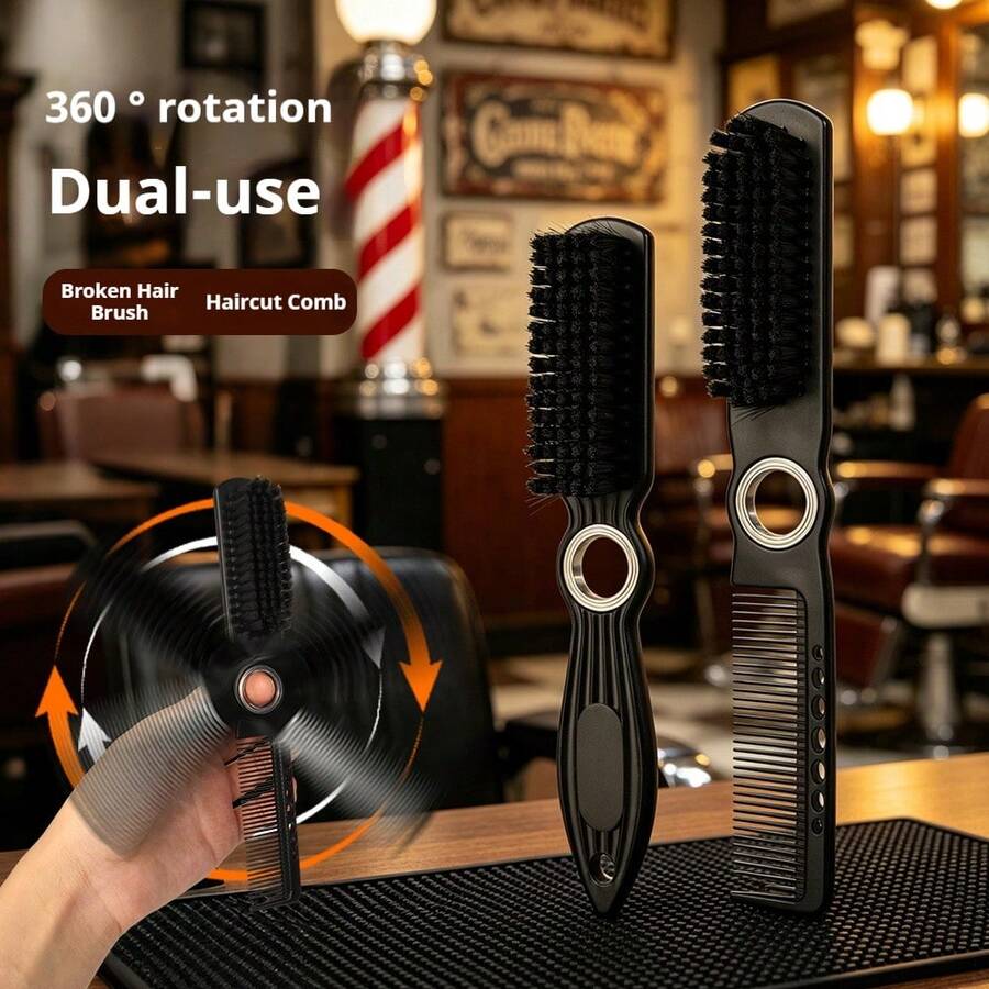 CKZXS 2 Pieces Hair Styling Brush & Comb Set, Double-Sided Edge Brush And Fine-Tooth Comb For Smoothing, Detangling, Parting And Everyday Hair Styling Tools - Multicolor - View 1