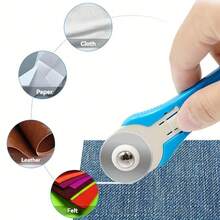 Sharp Rotary Fabric Cutter - Rotating Craft Knife With Retractable 28mm Blade, Ergonomic Handle And Hanging Hole, Suitable For Paper, Plastic, Fabric, Synthetic Leather - Multiple Styles - View 7