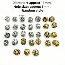 10/20pcs Mixed Vintage Silver Hollow Filigree Alloy Spacer Beads, Suitable For DIY Necklace Bracelet Jewelry Making Accessories - Antique Silver - View 8