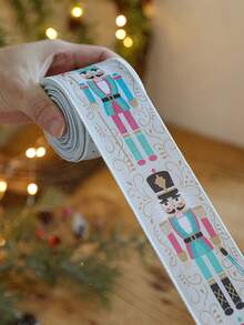 1pc Christmas Decoration Ribbon With Cedar Pattern Print, Bowknot Binding Ribbon, Christmas Decor Satin Ribbon, Holiday Colorful Ribbon - Multicolor - View 9