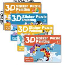 1pc Sticker Puzzle - Children's 3D Geometric Collage Sticker, Handmade DIY Intelligence Puzzle Sticker, Focus Early Education Educational Toy, Educational Activity Book, Suitable For Adults, Cultivate Creativity And Motor Skills, Includes Animals, Shapes, Colors - Birthday, Christmas, Halloween Gift Ideas - Multicolor - View 10