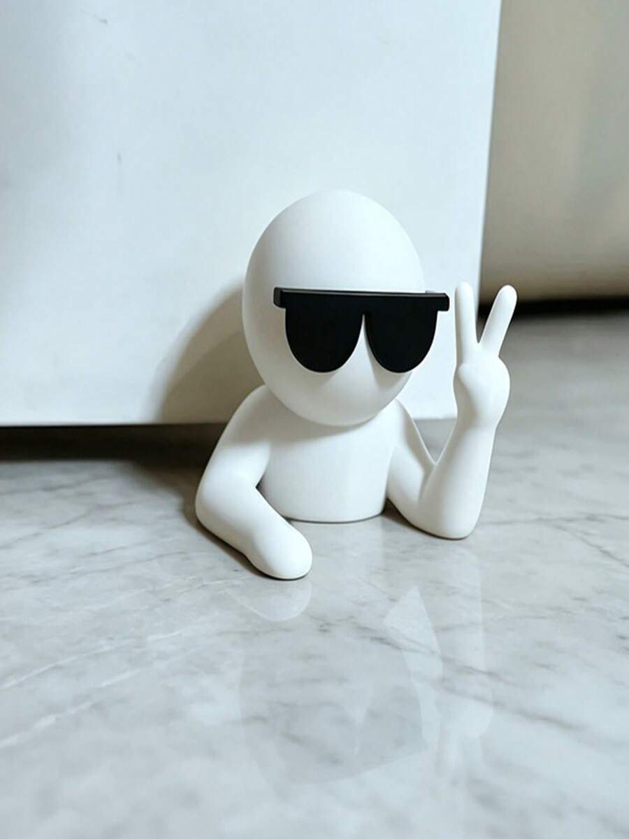 Fashion Glasses Shaped Door Stopper, Fun Plastic Non-Slip Door Wedge, Suitable For Home, Bedroom And Office Use, Does Not Damage Wooden Doors Or Floors, Fun And Relaxing Small Home Decor, Practical Rental Home Decoration Accessory - Multicolor - View 1