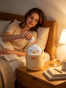 1pc Cute Desktop Trash Can With Flip Lid And Removable Inner Bucket, Easy To Clean; Lightweight And Portable Waste Container, Suitable For Bedroom, Office, Desk, Car And Vanity - Multiple Styles - View 9