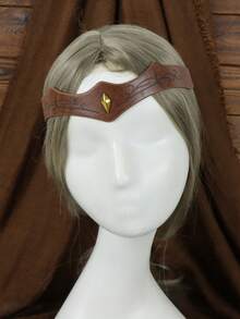 1pc Medieval PU Leather Headband Renaissance Elf Ranger Forehead Band Unisex Head Decoration LARP Roleplay Halloween Costume Accessory - Headpiece - View 6