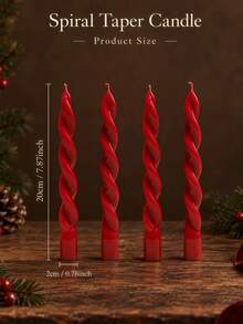 4/2/1pcs Luxury Burgundy Twisted Scented Taper Candles, 0.78*7.87 Inches, Gift Box Set, Suitable For Home Decor, Atmosphere Creation, Tabletop Decoration, Christmas, Christmas Decor, Christmas Gift - Multiple Styles - View 9