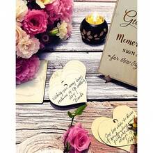 30pcs Wooden Heart Shaped Guest Book - Rustic Wedding Reception Decor & Favors, Birthday Baptism Keepsake Plaques | Alternative Guest Book - A - View 2