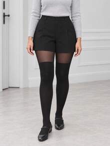 1/2/3 Pairs Designed Faux Thigh High Stockings, 2 In 1 Spliced Pantyhose - Multicolor - View 10