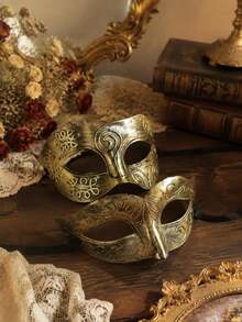 Vintage Venetian Style Masquerade Couple Masks, Suitable For Role Play, Stage Performance, Theme Party And Halloween Party - Multicolor - View 6