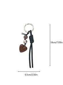 Yogodlns Female Keychain With PU Leather Lanyard For DIY Mobile Heart Hanging Charm Pendant Accessories Rope Vintage Design Decorations - Multicolor - View 9
