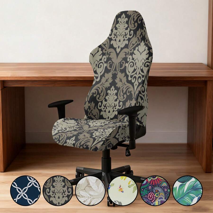 1 Set New Elastic Minimalist Gaming Chair Cover, Office Computer Chair Swivel Chair Slipcover, Dustproof