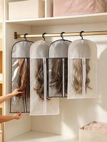 3Pcs 23.6-31.5im Dust-Proof Hanging Wig Storage Bag, Portable Organizer With Hook, Dust-Proof & Moisture-Resistant Organizer, For Home Travel & Holidays - M-3 Pieces - View 3