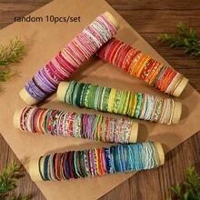 30pcs Bohemian Random Color Elastic String Handmade Beaded Seed Bead Colorful Seed Bead Bracelet Multi-Layer Stackable Combination Set - 30pcs Assorted Colors - View 3