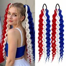 Women Synthetic Long Curly Wavy Ponytail Extension, Heat Resistant High Density Fake Hair, Natural For Cheer, Sports, Party, Festival Occasions - Multicolor - View 8
