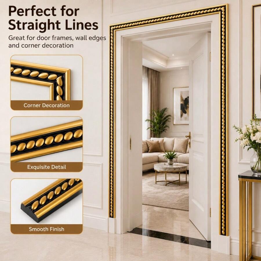 1PC 1M PVC Decorative Trim Strip Self Adhesive Wall Molding, 3D Raised Rope Pattern Border Line, Peel And Stick Accent Trim For Door Frame, Cabinet, Mirror Frame, Furniture And Home Interior Decoration - Multicolor - View 1