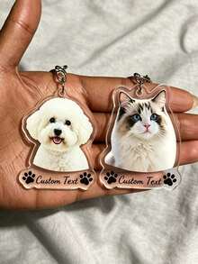1/2pcs Customizable Photo Acrylic Keychain, Multi-Size Custom Photo, Suitable For Car Hanging Ornament, Sports Backpack, Souvenir, Gift Box Decoration, Suitable For Pet Lovers, Family, Friends, Classmates, Suitable For Christmas, Wedding, Birthday, Anniversary - Multicolor - View 5