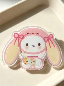 SANRIO 1pc Multi-Functional Dessert Cartoon Printed Acrylic Airbag Phone Grip, Multiple Sweet Kitten & Bunny Patterns, Clear Acrylic Material, Foldable & Retractable Airbag, Self-Adhesive Sticker For Phone Back, Support Horizontal & Vertical Video Playback, With Stand, Finger Grip & Anti-Drop Functions, Creative Holiday Birthday Gift, Unisex, Top Choice For Daily Use & Gifting - Multicolor - View 5