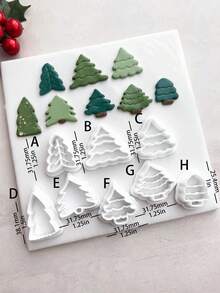 Christmas Tree Clay Cutters, Cute Acrylic Polymer Clay Cutting Mold, Cut-Out DIY Earring Making Supplies, Christmas - White - View 8