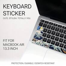 1pc Shortcut Key Sticker For Apple/Windows Laptop Series, Compatible With Word And Excel Software, Black/White/Transparent Optional - View 7